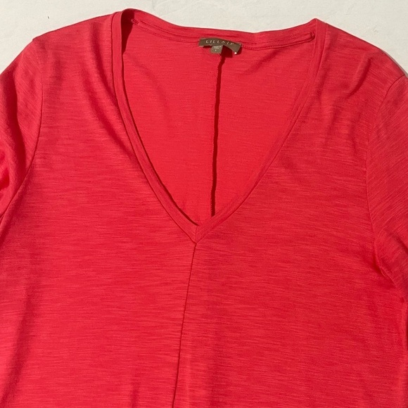 Lilla P Large Hot Pink Asymmetric Hem Tunic Top Relaxed Fit Boho Colorful Preppy - Picture 3 of 6
